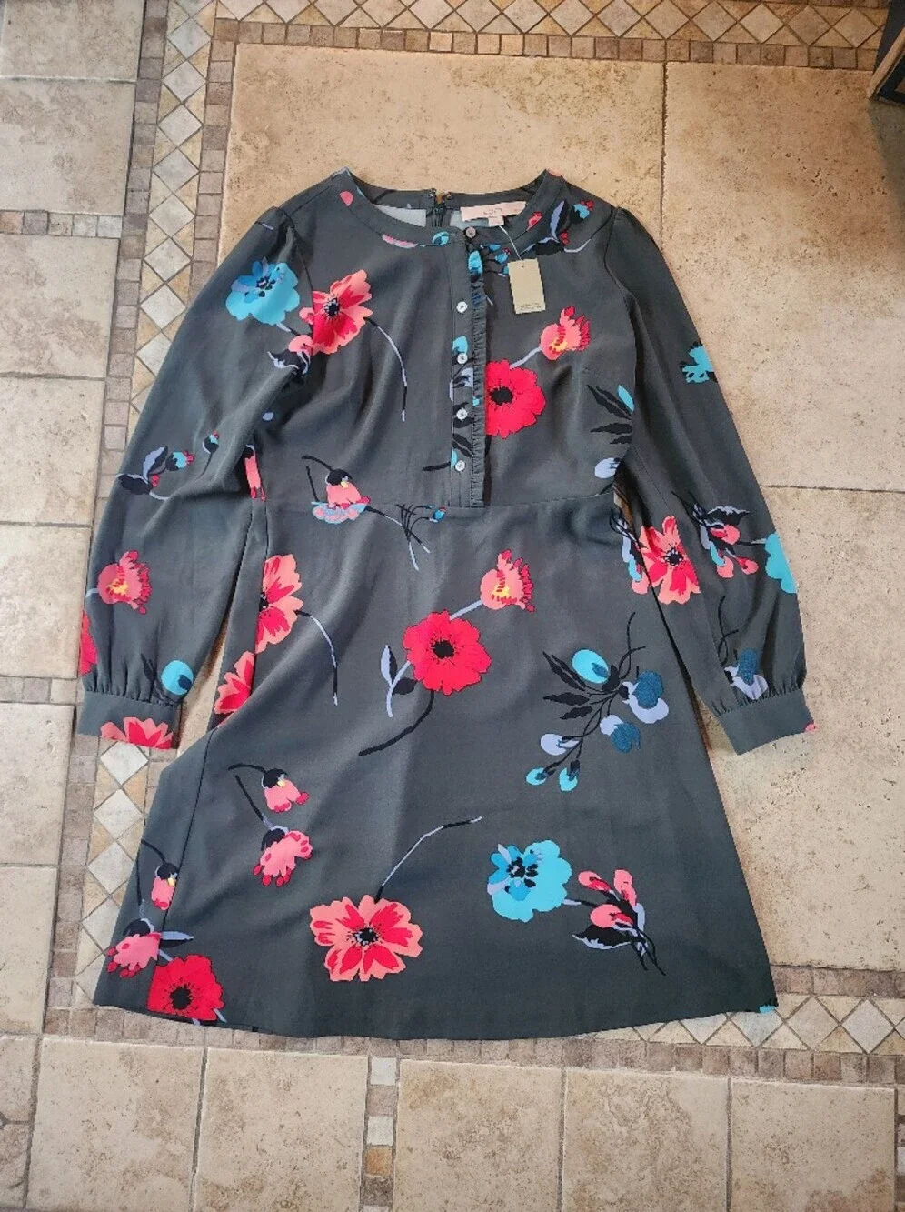 LOFT Dress with Floral Accents